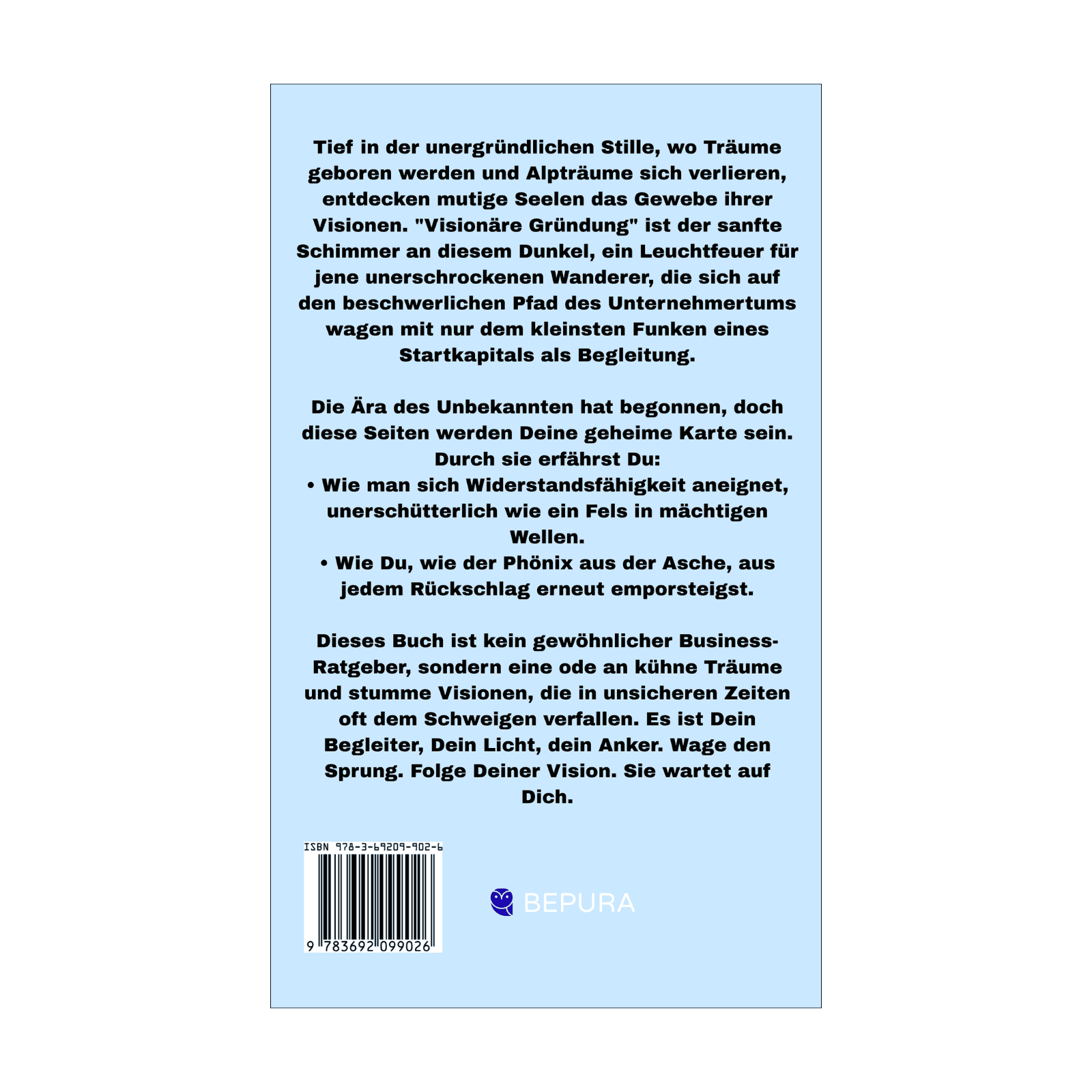 Visionäre Gründung || Mit wenig Startkapital zum profitablen Unternehmertum in unsicheren Zeiten 2 Visionäre Gründung Rückseite