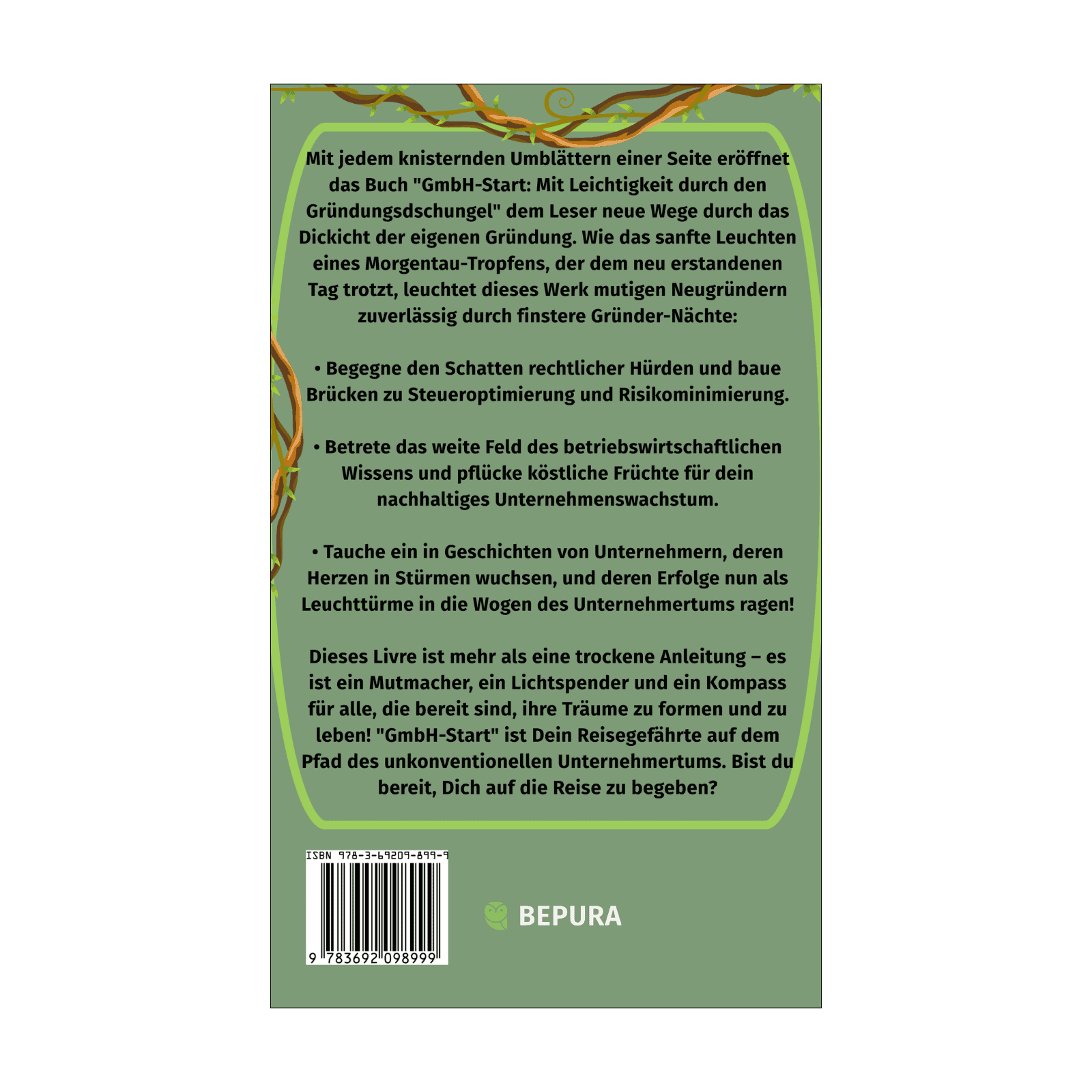 GmbH-Start - Mit Leichtigkeit durch den Gründungsdschungel || Dein Leitfaden zu Risikominimierung, Steueroptimierung und nachhaltigem Erfolg 2 GmbH-Start Rückseite