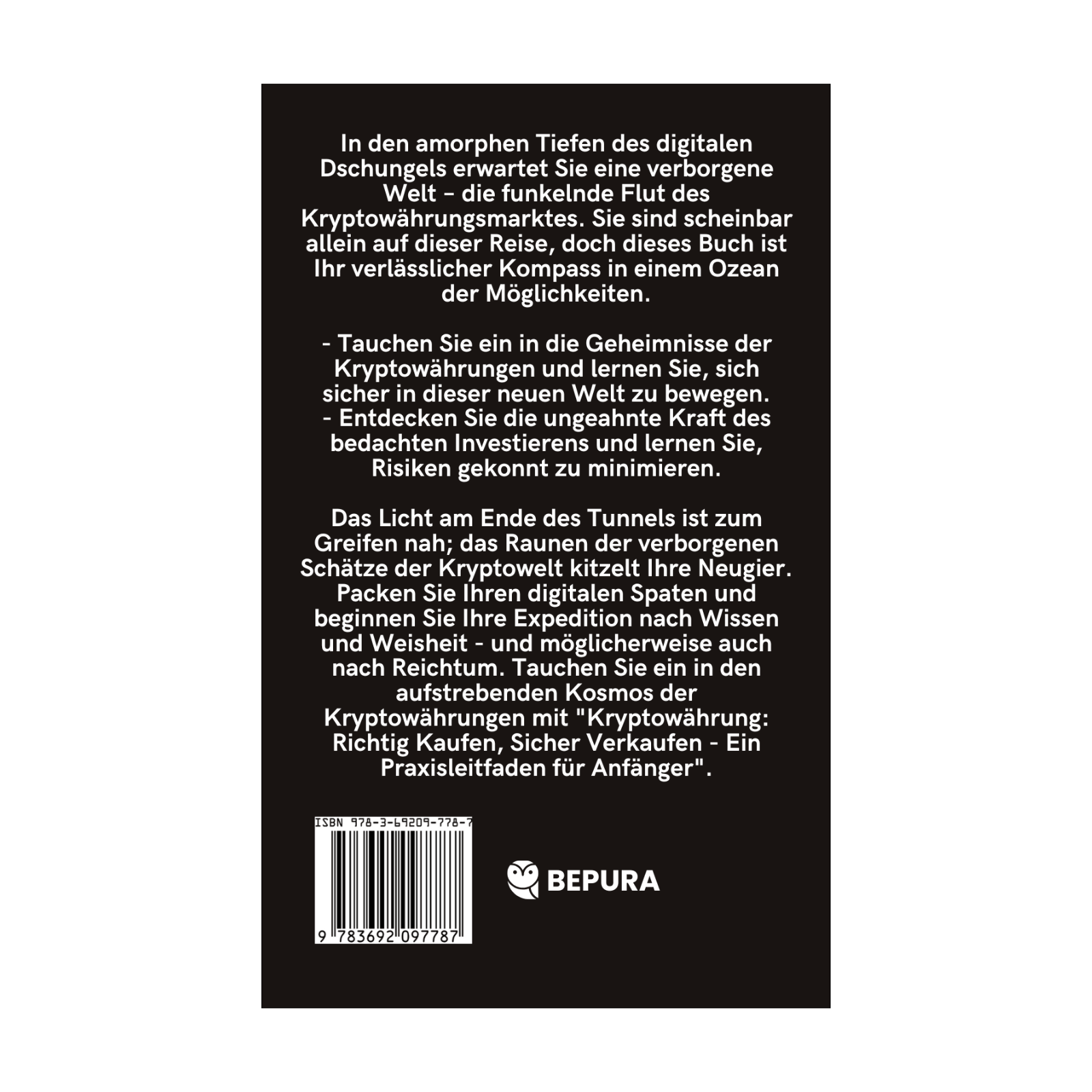 Kryptowährung - Richtig Kaufen, Sicher Verkaufen || Ein Praxisleitfaden für Anfänger 2 Kryptowährung Richtig Kaufen, Rückseite