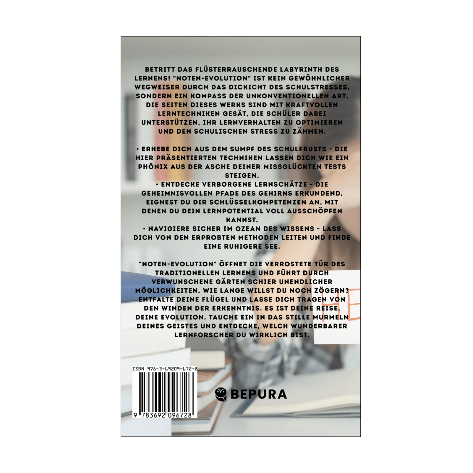 Noten-Evolution || Entfalte dein Lern-Potential und zähme den Schulstress mit revolutionären Lerntechniken 2 Noten-Evolution Rückseite