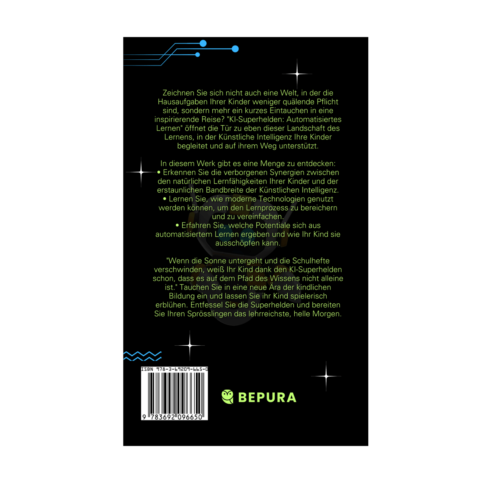 KI-Superhelden - Automatisiertes Lernen || Wie Ihre Kinder mit Künstlicher Intelligenz Hausaufgaben meistern 2 KI-Superhelden Automatisiertes Lernen Rückseite