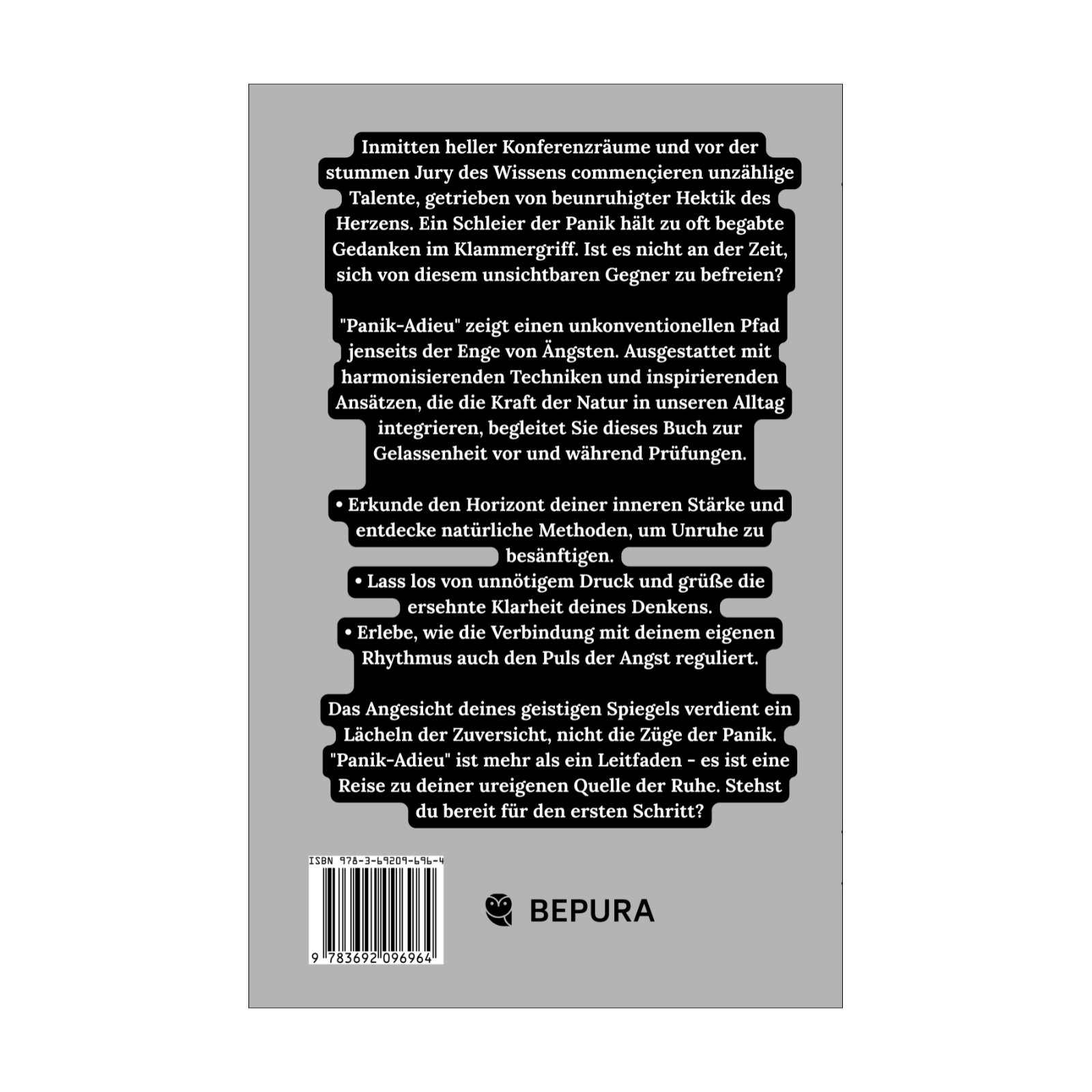 Panik-Adieu || Dein natürlicher Weg aus der Prüfungsangst - Soforthilfe garantiert 2 Panik-Adieu Rückseite