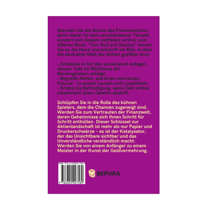 Von Null auf Gewinn || Der souveräne Einstieg in den Aktienhandel 2 Von Null auf Gewinn Rückseite