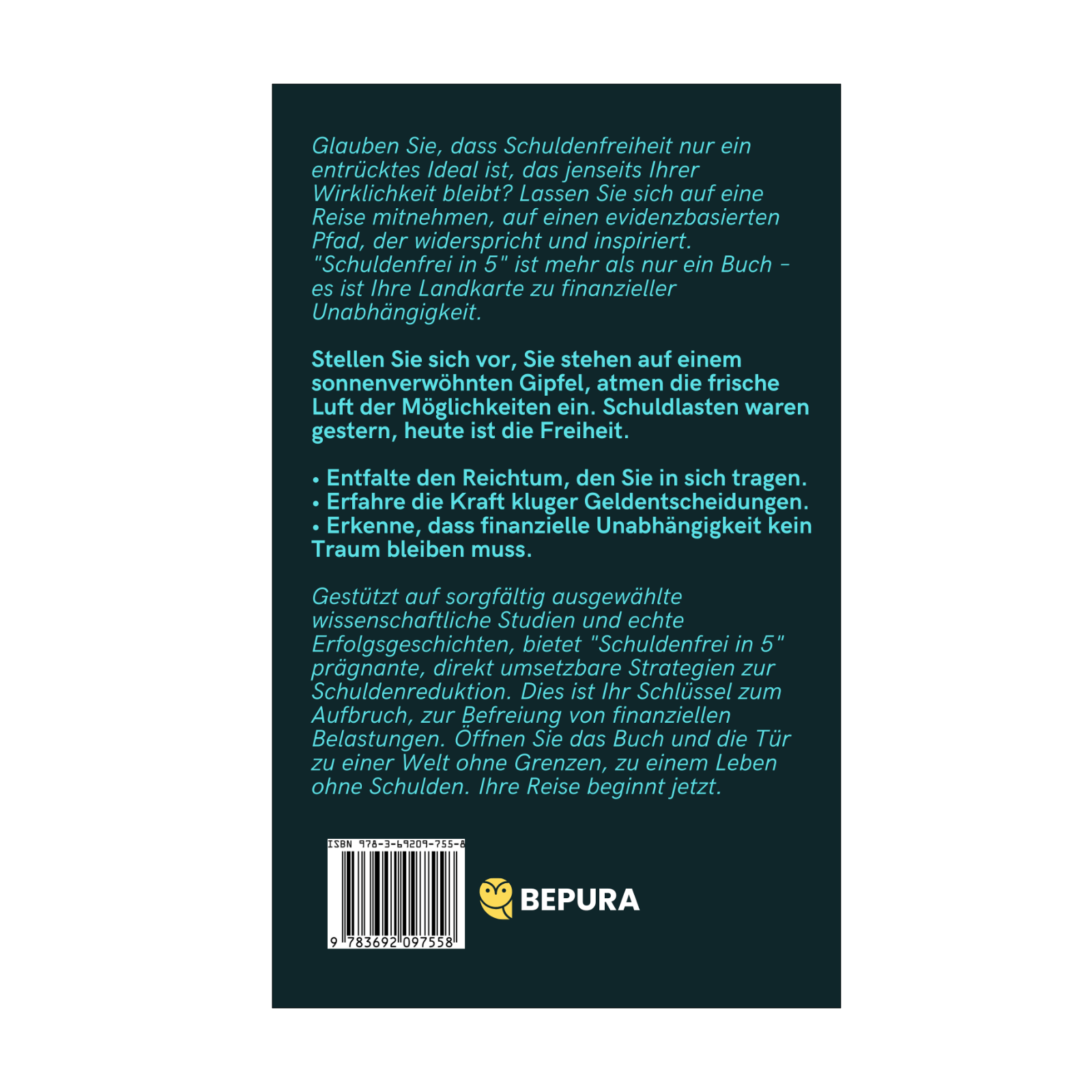 Schuldenfrei in 5 || Dein evidenzbasierter Pfad zu finanzieller Unabhängigkeit 2 Schuldenfrei in 5 Rückseite