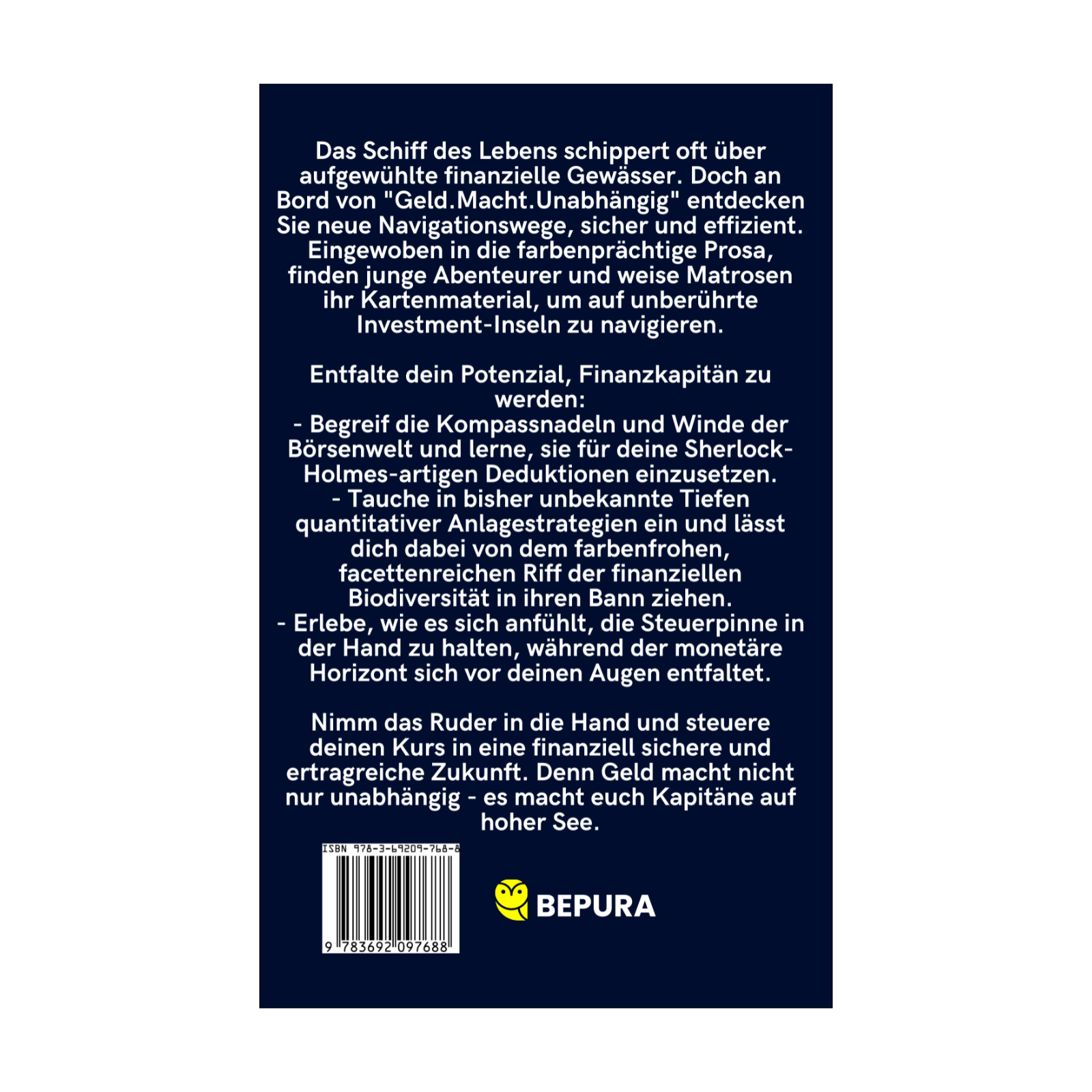 Geld.Macht.Unabhängig || Dein Wegweiser für sicheres und effizientes Investieren 2 Geld. Macht. Unabhängig Rückseite