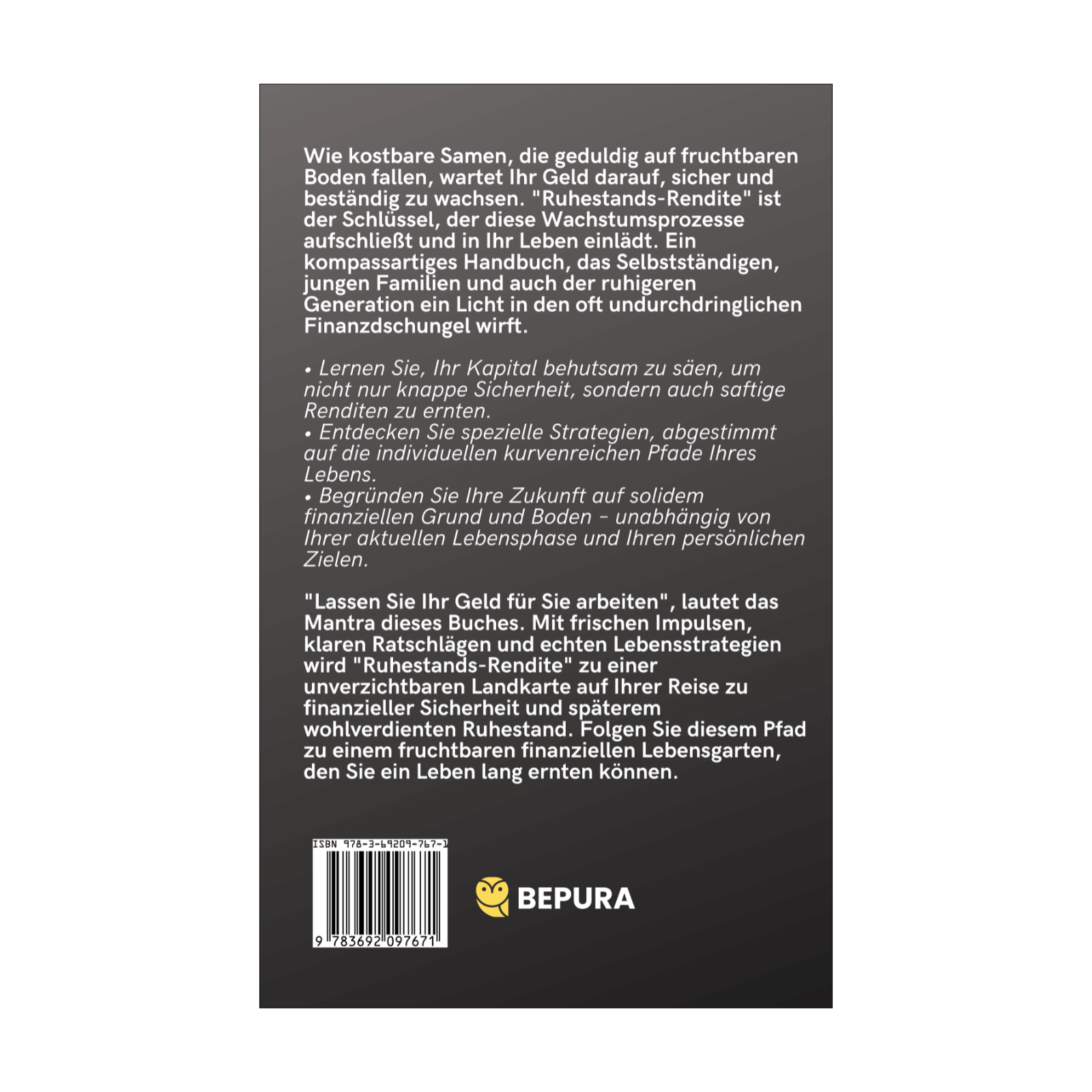 Ruhestands-Rendite - Sicher und effektiv Geld anlegen || auch mit kleinen Beträgen 2 Ruhestands-Rendite Rückseite