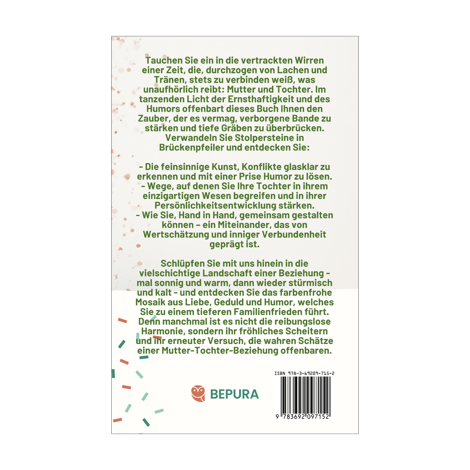 Mutter, Tochter und die Kunst des Familienfriedens || Humorvolle Wege zu einer besseren Beziehung 2 Mutter, Tochter und die Kunst Rückseite