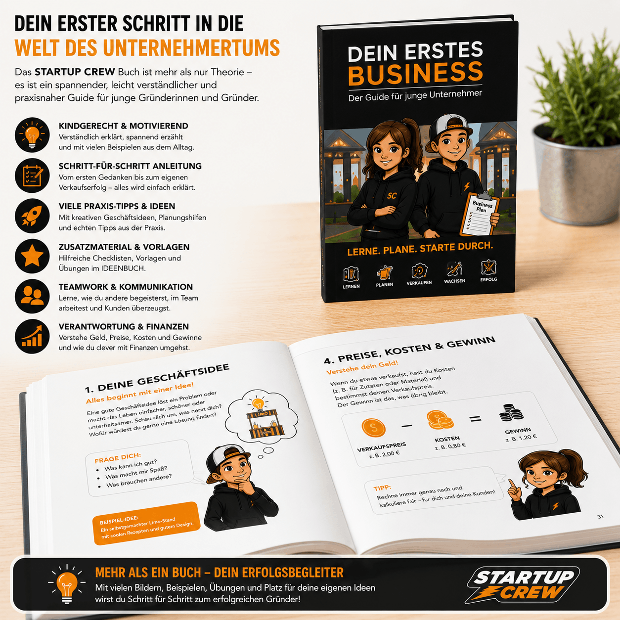STARTUP CREW Unternehmer-Set für Kinder | Dein erstes Business | Verkaufsstand & Business-Buch 10 STARTUP CREW Business-Buch Dein erstes Business